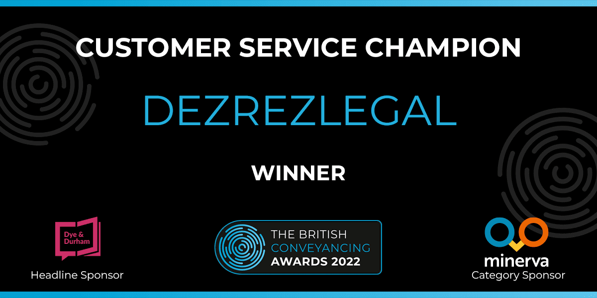 Dezrezlegal Winners at The British Conveyancing Awards 2022